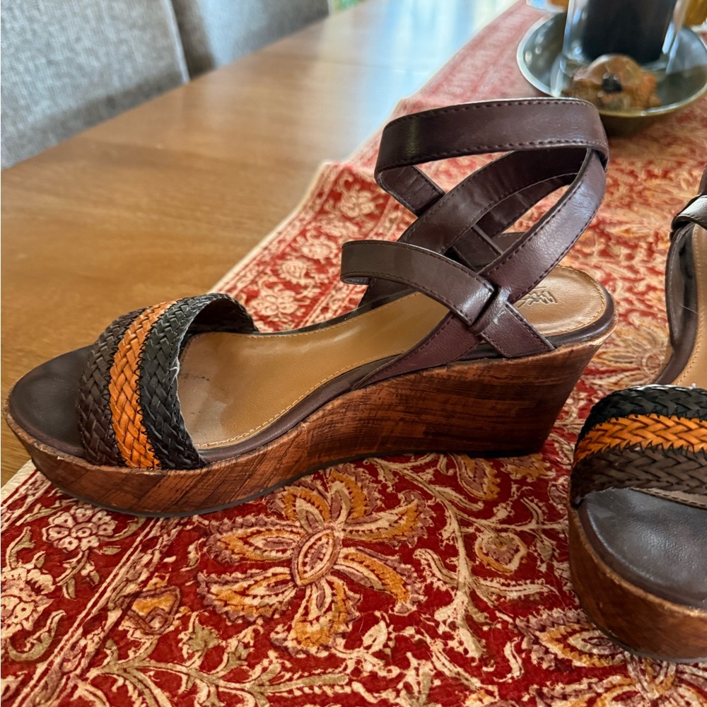 Brown and Orange Woven Sandals - Picture 2 of 9